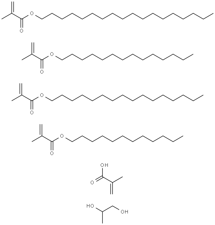 2-Propenoic acid, 2-methyl-, dodecyl ester, polymer with hexadecyl 2-methyl-2-propenoate, octadecyl 2-methyl-2-propenoate, 1,2-propanediol mono(2-methyl-2-propenoate) and tetradecyl 2-methyl-2-propenoate Struktur