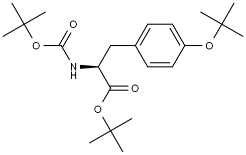 L-Tyrosine, N-[(1,1-dimethylethoxy)carbonyl]-O-(1,1-dimethylethyl)-, 1,1-dimethylethyl ester Struktur