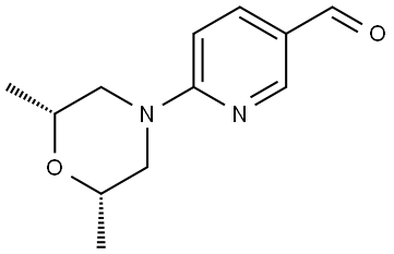 3-Pyridinecarboxaldehyde, 6-[(2R,6S)-2,6-dimethyl-4-morpholinyl]-, rel- Struktur