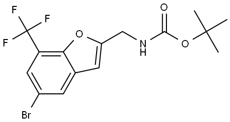 Carbamic acid, N-[[5-bromo-7-(trifluoromethyl)-2-benzofuranyl]methyl]-, 1,1-dimethylethyl ester Struktur