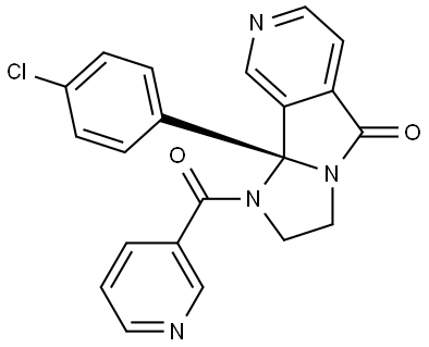 5H-Imidazo[1′,2′:1,2]pyrrolo[3,4-c]pyridin-5-one, 9b-(4-chlorophenyl)-1,2,3,9b-tetrahydro-1-(3-pyridinylcarbonyl)-, (9bR)- Struktur