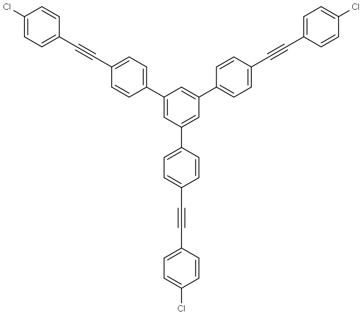 4,4''-Bis((4-chlorophenyl)ethynyl)-5'-(4-((4-chlorophenyl)ethynyl)phenyl)-1,1':3',1''-terphenyl Struktur