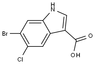 6-bromo-5-chloro-1H-indole-3-carboxylic acid Struktur