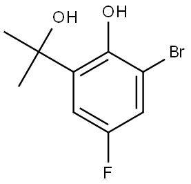 Benzenemethanol, 3-bromo-5-fluoro-2-hydroxy-α,α-dimethyl- Struktur