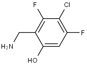 2-(aminomethyl)-4-chloro-3,5-difluoro-phenol Struktur