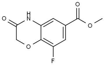 2H-1,4-Benzoxazine-6-carboxylic acid, 8-fluoro-3,4-dihydro-3-oxo-, methyl ester Struktur