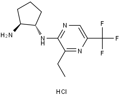 (1S,2S)-N1-(3-ethyl-5-(trifluoromethyl)pyrazin-2-yl)cyclopentane-1,2-diamine hydrochloride Struktur