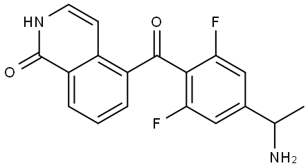 5-(4-(1-aminoethyl)-2,6-difluorobenzoyl)isoquinolin-1(2H)-one Struktur