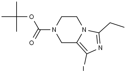 Imidazo[1,5-a]pyrazine-7(8H)-carboxylic acid, 3-ethyl-5,6-dihydro-1-iodo-, 1,1-dimethylethyl ester Struktur