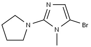 5-bromo-1-methyl-2-(pyrrolidin-1-yl)-1H-imidazole Struktur