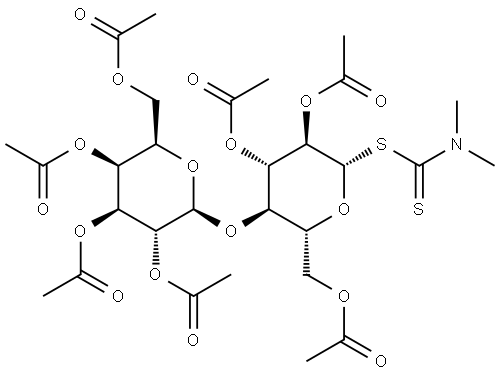 2,3,6,2',3',4',6'-Hepta-O-acetyl-1-thio-β-D-lactose 1-(dimethylcarbamodithioate) Struktur