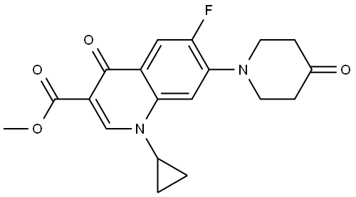 methyl 1-cyclopropyl-6-fluoro-4-oxo-7-(4-oxopiperidin-1-yl)-1,4-dihydroquinoline-3-carboxylate Struktur