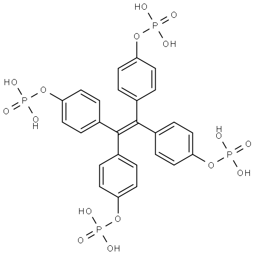 4-(1,2,2-tris(4-(phosphonooxy)phenyl)vinyl)phenyl dihydrogen phosphate Struktur