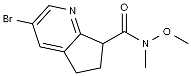 5H-Cyclopenta[b]pyridine-7-carboxamide, 3-bromo-6,7-dihydro-N-methoxy-N-methyl- Struktur