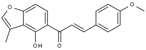 (2E)-1-(4-Hydroxy-3-methyl-5-benzofuranyl)-3-(4-methoxyphenyl)-2-propen-1-one Struktur