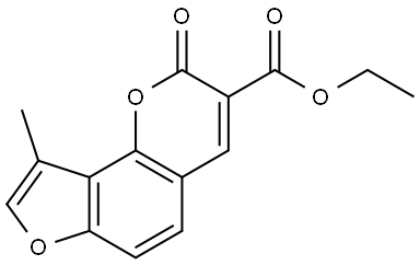 Ethyl 9-methyl-2-oxo-2H-furo[2,3-h]-1-benzopyran-3-carboxylate Struktur