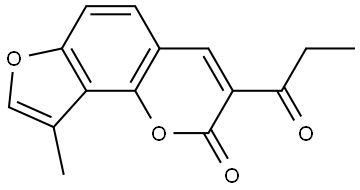 9-Methyl-3-(1-oxopropy)-2H-furo[2,3-h]-1-benzopyran-2-one Struktur