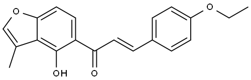 (2E)-3-(4-Ethoxyphenyl)-1-(4-hydroxy-3-methyl-5-benzofuranyl)-2-propen-1-one Struktur