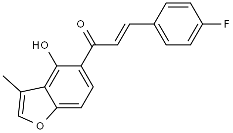 (2E)-3-(4-Fluorophenyl)-1-(4-hydroxy-3-methyl-5-benzofuranyl)-2-propen-1-one Struktur