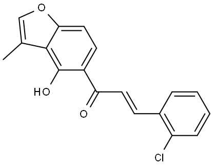 (2E)-3-(2-Chlorophenyl)-1-(4-hydroxy-3-methyl-5-benzofuranyl)-2-propen-1-one Struktur