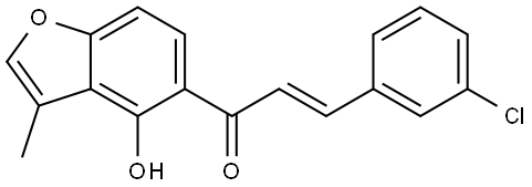 (2E)-3-(3-Chlorophenyl)-1-(4-hydroxy-3-methyl-5-benzofuranyl)-2-propen-1-one Struktur