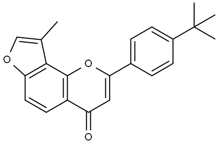 2-[4-(1,1-Dimethylethyl)phenyl]-9-methyl-4H-furo[2,3-h]-1-benzopyran-4-one Struktur