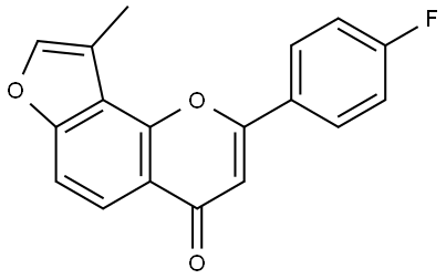 2-(4-Fluorophenyl)-9-methyl-4H-furo[2,3-h]-1-benzopyran-4-one Struktur