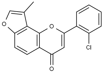 2-(2-Chlorophenyl)-9-methyl-4H-furo[2,3-h]-1-benzopyran-4-one Struktur