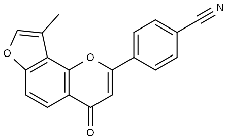 4-(9-Methyl-4-oXo-4H-furo[2,3-h]-1-benzopyran-2-yl)benzonitrile Struktur