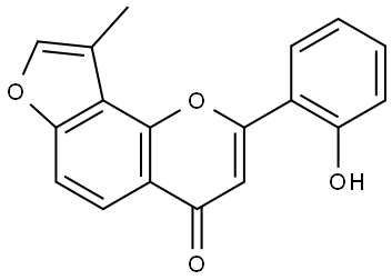 2-2-Hydroxyphenyl)-9-methyl-4H-furo[2,3-h]-1-benzopyran-4-one Struktur