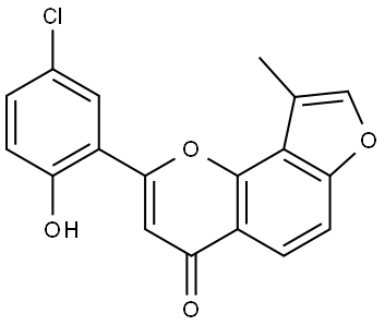 2-(5-Chloro-2-hydroxypheny)-9-methyl-4H-furo[2,3-h]-1-benzopyran-4-one Struktur