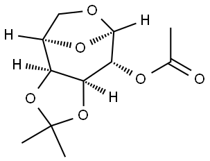 2-O-Acetyl-1,6-anhydro-3,4-O-isopropylidene-β-D-galactopyranose Struktur