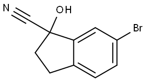 6-Bromo-2,3-dihydro-1-hydroxy-1H-indene-1-carbonitrile Struktur