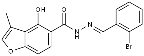 4-Hydroxy-3-methyl-5-benzofurancarboxylic acid (2E)-2-[(2-bromophenyl)methylene].. Struktur