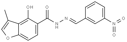 4-Hydroxy-3-methyl-5-benzofurancarboxylic acid (2E)-2-[(3-nitrophenyl)methylene].. Struktur