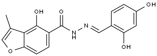 4-Hydroxy-3-methyl-5-benzofurancarboxylic acid (2E)-2-[(2,4-dihydroxyphenyl)meth... Struktur