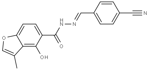 4-Hydroxy-3-methyl-5-benzofurancarboxylic acid (2E)-2-[(4-cyanophenyl)methylene]... Struktur