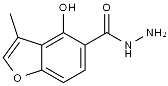 4-Hydroxy-3-methyl-5-benzofurancarboxylic acid hydrazide Struktur