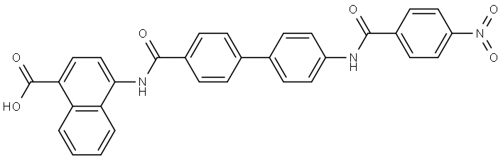 4-[[[4′-[(4-Nitrobenzoyl)amino][1,1′-biphenyl]-4-yl]carbonyl]amino]-1-naphthalenecarboxylic acid Struktur