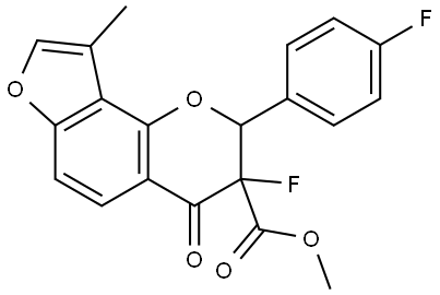 Methyl 3-fluoro-2-(4-fluorophenyl)-3,4dihydro-9-methyl-4-oxo-2H-furo[2,3-h]-1-b... Struktur