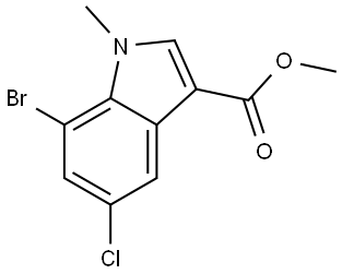 1H-Indole-3-carboxylic acid, 7-bromo-5-chloro-1-methyl-, methyl ester Struktur