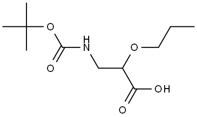 Propanoic acid, 3-[[(1,1-dimethylethoxy)carbonyl]amino]-2-propoxy- Struktur