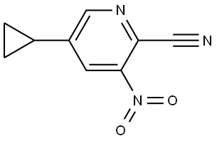 2-Pyridinecarbonitrile, 5-cyclopropyl-3-nitro- Struktur