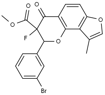 Methyl 2-(3-bromophenyl)-3-fluoro-3,4-dihydro-9-methyl-4-oxo-2H-furo[2,3-h]-1-be... Struktur