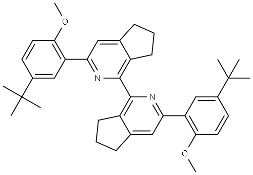 3,3'-bis(5-(tert-butyl)-2-methoxyphenyl)-6,6',7,7'-tetrahydro-5H,5'H-1,1'-bi(cyclopenta[c]pyridine) Struktur