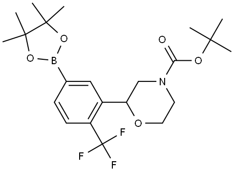 tert-butyl 2-(5-(4,4,5,5-tetramethyl-1,3,2-dioxaborolan-2-yl)-2-(trifluoromethyl)phenyl)morpholine-4-carboxylate Struktur