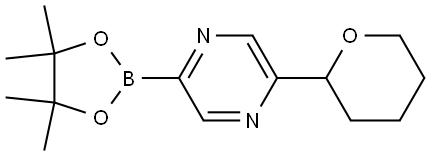 2-(tetrahydro-2H-pyran-2-yl)-5-(4,4,5,5-tetramethyl-1,3,2-dioxaborolan-2-yl)pyrazine Struktur