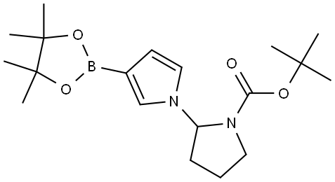 tert-butyl 2-(3-(4,4,5,5-tetramethyl-1,3,2-dioxaborolan-2-yl)-1H-pyrrol-1-yl)pyrrolidine-1-carboxylate Struktur