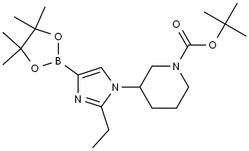 1-(N-Boc-Piperidin-3-yl)-2-ethyl-1H-imidazole-4-boronic acid pinacol ester Struktur