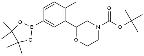 tert-butyl 2-(2-methyl-5-(4,4,5,5-tetramethyl-1,3,2-dioxaborolan-2-yl)phenyl)morpholine-4-carboxylate Struktur